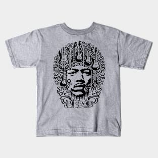 Jimi Hendrix Calligraphic Illutration Kids T-Shirt